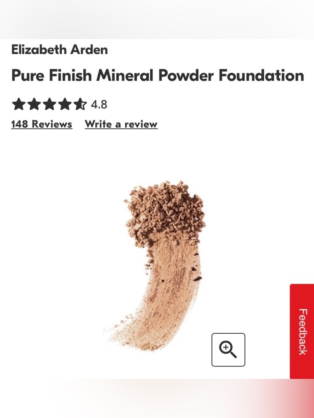 Elizabeth Arden Pure Mineral Powder Foundation With White Puff and Mirror #3 - Picture 5 of 7